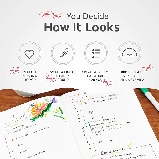 ZenART Supplies A5 Dotted Journal - Enjoy Bullet Journaling with a Soft Cover, Non-Bleed Thick 120gsm Paper with Japanese Edge Motif - Turquoise Faux Leather Lay Flat Dot Notebook