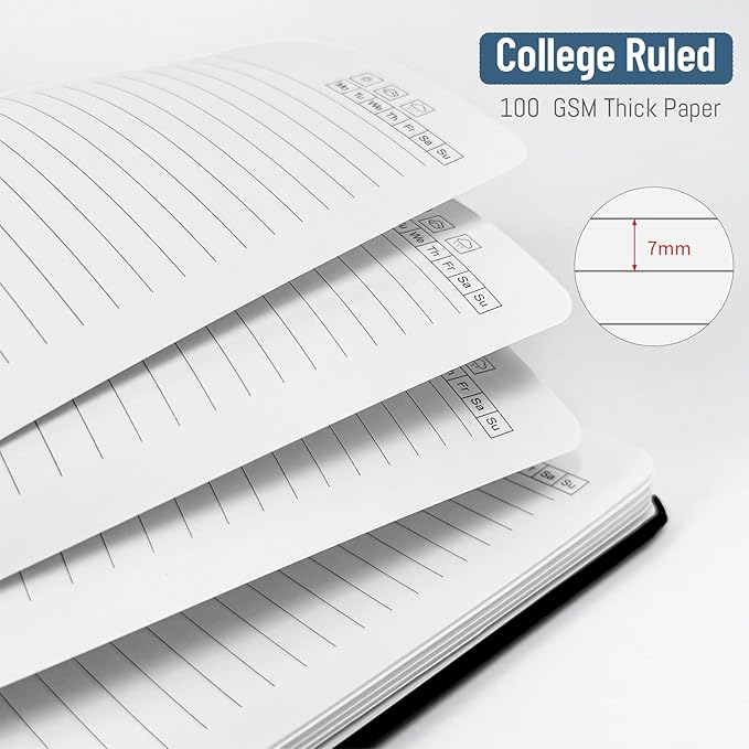 Spiral Notebook 8.5" x 11", A4 Lined Green Hardcover College Ruled Notebook for Work, 120 Pages 100GSM Large Thick Spiral Writing Journal for Women & Men