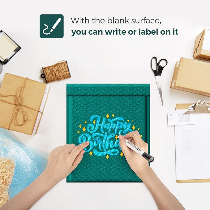 Fuxury Forest Green Bubble Mailer #2 Padded Envelopes Self-Seal Adhesive 8.5 x 12 bubble mailers Water Resistant Bubble Envelope for Mailing,Packaging,Small Business 25 Pack