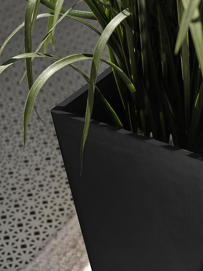 Veradek V-Resin Indoor/Outdoor Taper Planter (30 inch, Black)