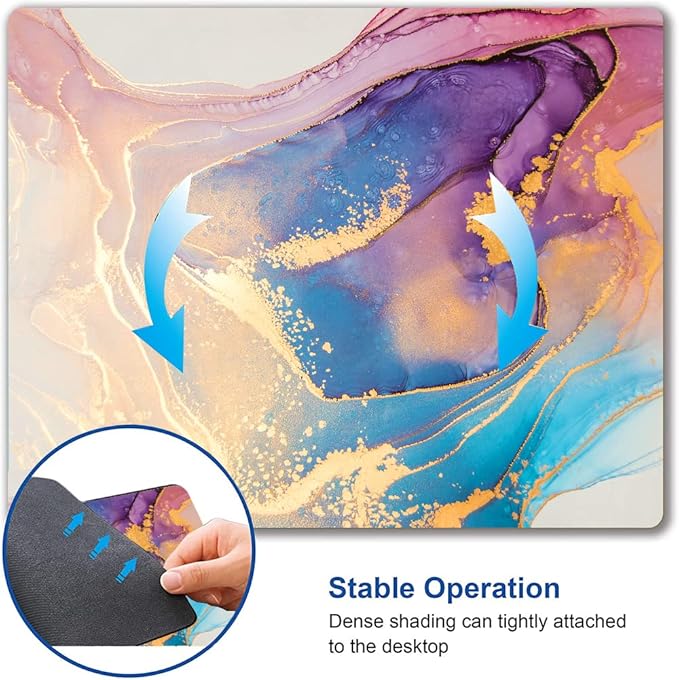 Mouse Pad, Abstract Marble Design Mouse Pad, Washable Square Cloth Mousepad for Office Laptop, Non-Slip Rubber Computer Mouse Pads for Wireless Mouse, Cute Mouse Pads for Desk