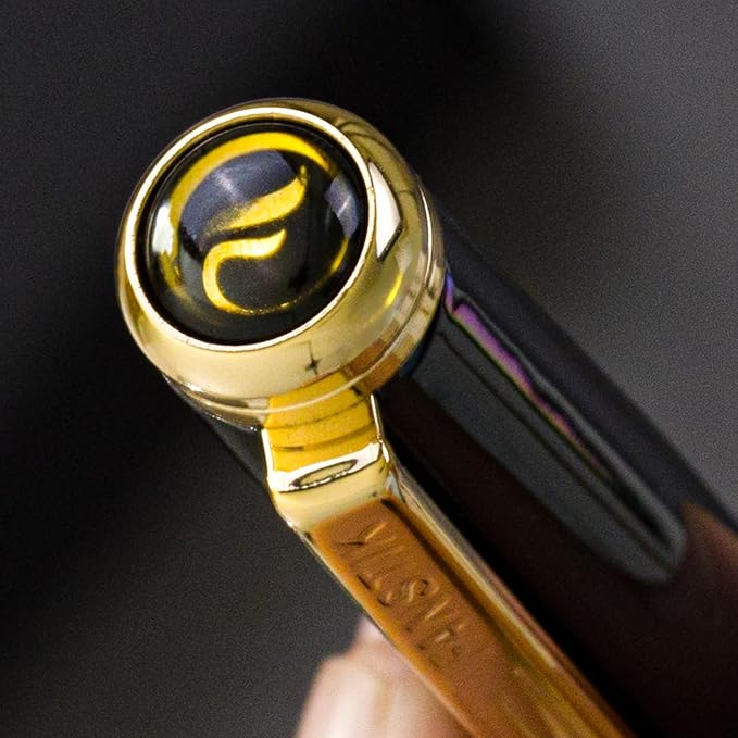 Black & Gold Luxury Rollerball pen (Made In USA) fancy gift set for women, Real 24K Gold Plating, Professional executive pen gift set for men (Lux Rollerball Black-Gold)