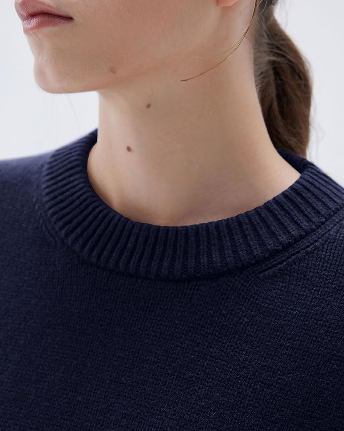 SUUKSESS Women Cashmere Oversized Long Sleeve Pullover Sweater Crew Neck Jumpers