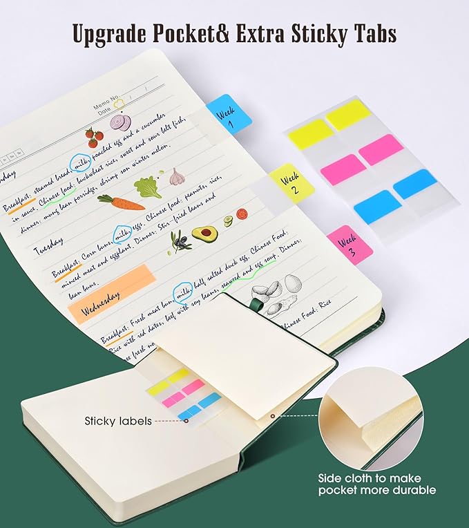 Lined Journal Notebook -365 Pages A5 Thick Journals for Writing Ruled Notebook, Hardcover Leather Journal for Women Men, Daily Journal Notebook for Work, Note Taking, 100Gsm Lined Paper( 5.75'' X