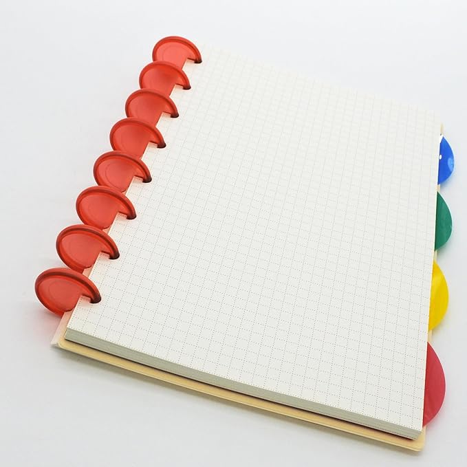 100pcs Discbound Notebook Discs DIY Planner Accessories fits for Tul,Levenger,Arc,Happy Planner,Talia(Transparent Red,0.94inch/24mm)