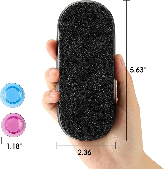 MaxGear Dry Erase Eraser, Magnetic Whiteboard Eraser for Glass Board, Dry Erase Board, Dry Erase Board, Chalkboard Wiper with Built-in Magnet, Teacher Supplies for School, Office, Home, Black, 2 Pack