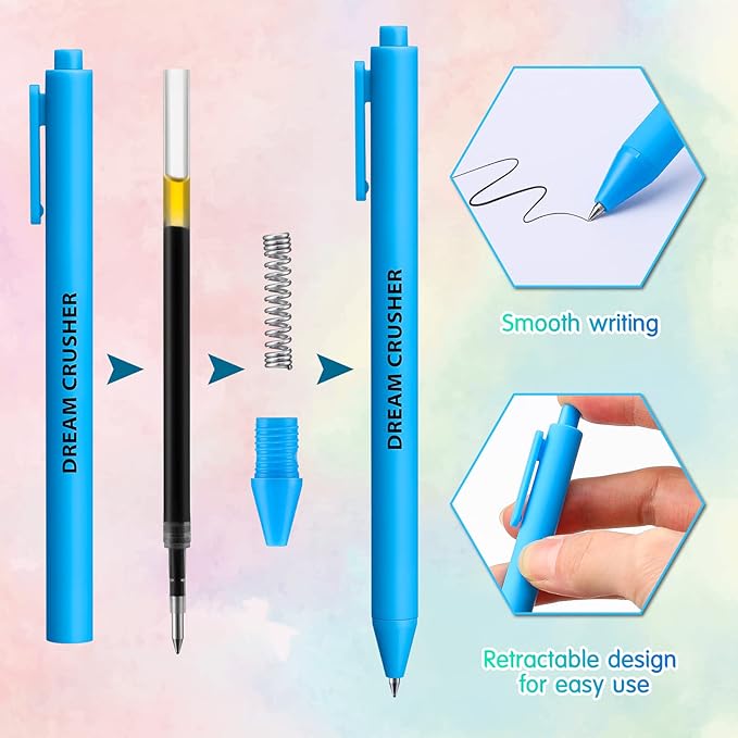 Epakh 50 Pcs Funny Pens Inspirational School Pens Bulk Positive Motivational Quotes on Ballpoint, Black Ink Pen for Adults Back to Schools Gift from Teacher(Interesting,Macaron Color)