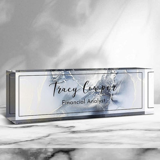 Desk Name Plate Personalized, Custom Name Plate for Desk, Acrylic Desktop Accessories, Office Gift & Decor for Women Men, Teacher Nurse Boss Employee Appreciation Gifts