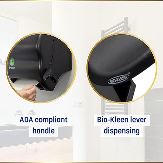 San Jamar Ecologic Element Recycled Plastic Lever Paper Towel Dispenser, Manual Towel Dispenser, Wall Mounted Dispenser with Zero Waste for Home and Business, 8 Inch Rolls, Black