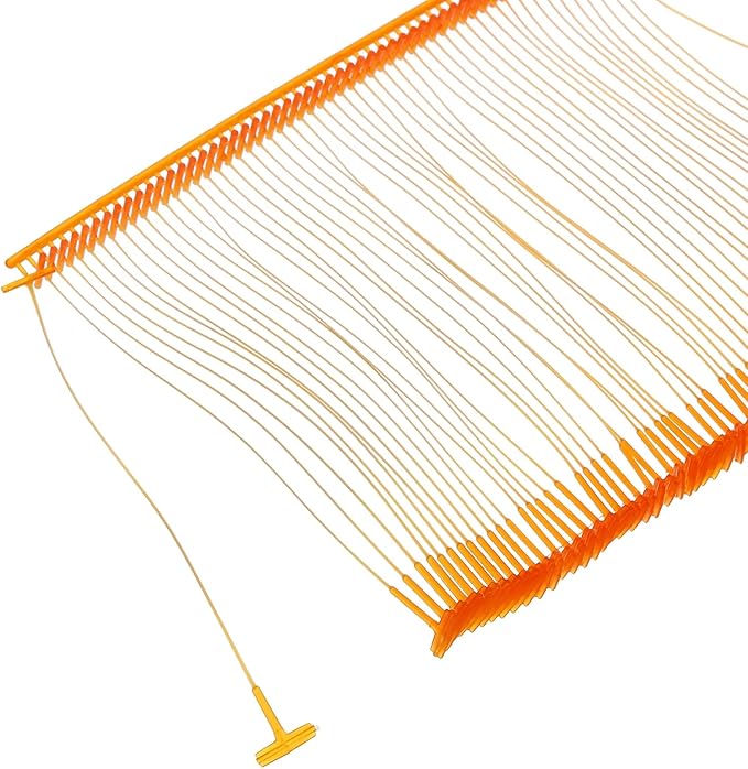 MECCANIXITY Standard Tagging Fasteners,Plastic Regular,Standard Label Gun Price Tagging Barbs for Garment Price Tag Label Tagging Barbs 75mm/3 Inch,Pack of 1000 Orange