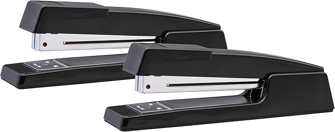 Bostitch Executive Full Strip Stapler - 20-Sheet Capacity, All-Metal Construction, Dual Clinch, 2-Pack