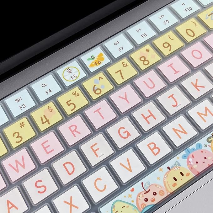 Keyboard Cover Skin for 2021-2024 MacBook Pro 14/16 (A2442 A2485 A3112 A3401 A3403 A2992 A2779 A2780 A2991 A2918 M1/M2/M3 M4) &MacBook Air 13.6''/15'' (A2681 A3113 A2941 A3114),Cute Fruits