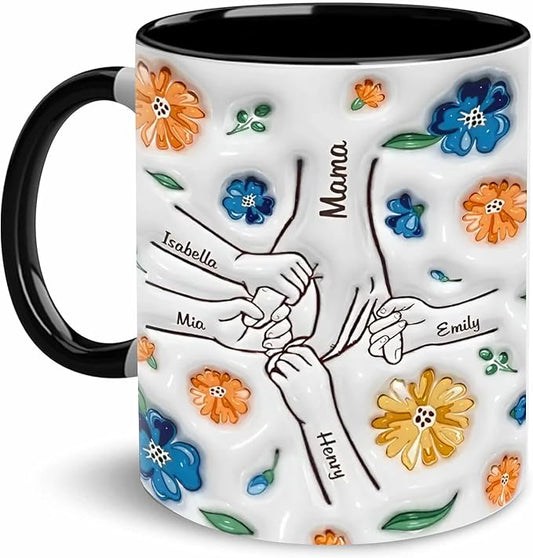 LOVELYPOD Custom Mom Mug with Kids Names, Mama Coffee Cup, Mothers Day Mug, Personalized Coffee Mugs, Christmas Gifts, Mothers Day Mugs for Mom, Mama Gifts