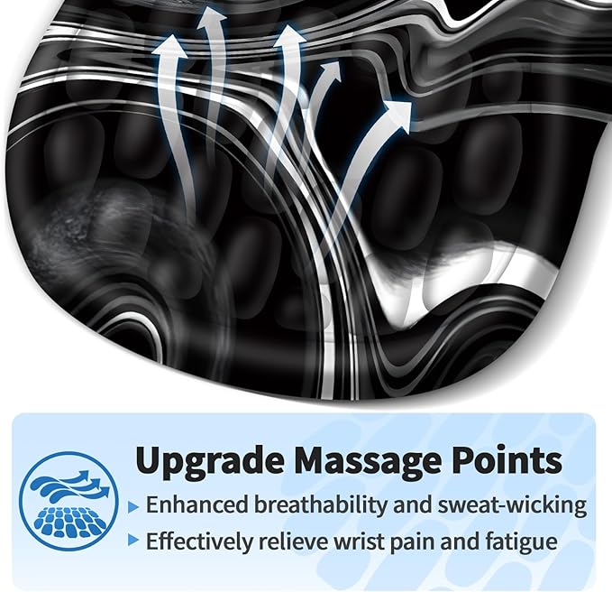 YIWEI Ergonomic Mouse Pad with Wrist Rest Support, Mousepad with Comfortable Memory Foam Wrist Rest and Non-Slip PU Base for Pain Relief, Computer, Laptop, Office, Home (Black-2)