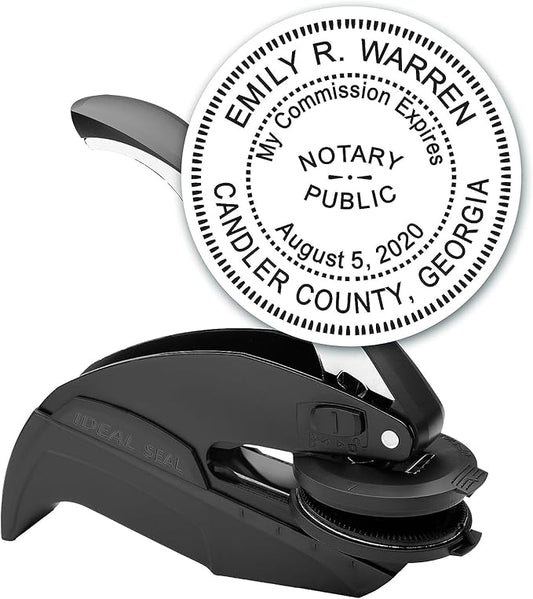 MaxMark Notary Seal Round Embosser for Georgia State - Includes Gold Burst Seal Labels (50 Count)