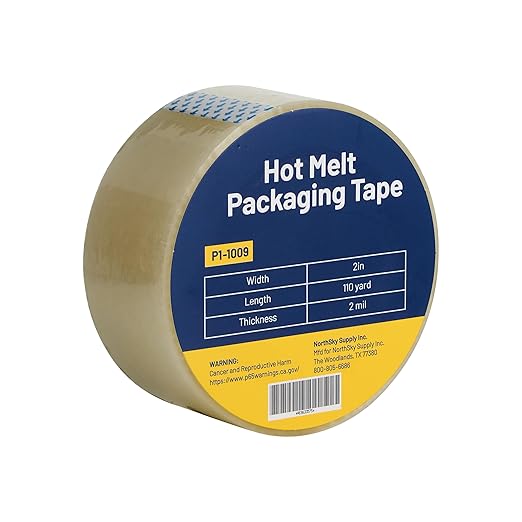 NORTHSKY Hot Melt Packing Tape, Clear, 2 mil, 2 inch x 110 Yards, Ultra Strong, Refill for Packaging and Shipping