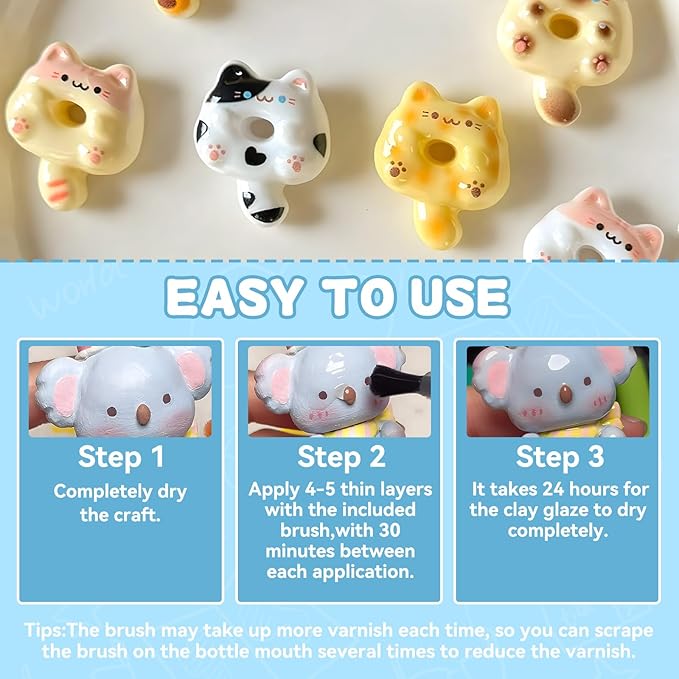 100ml Air Dry Clay Glaze, Clay Varnish Used to Prevent Clay Cracking, Scratches, and Wear, Improve Clay Gloss, for Ceramics, Oil Paintings, Wood