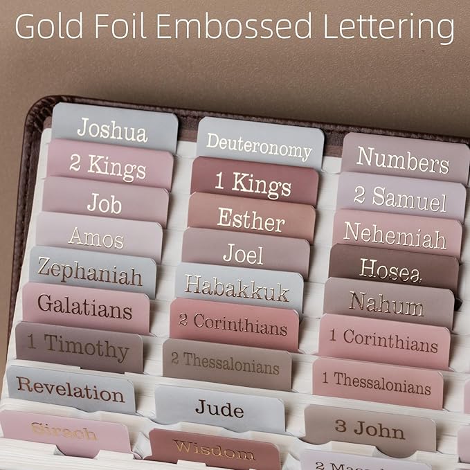 UPAFEXXI-Laminated Bible Tabs with Book Summaries(Gold Foil Embossed Lettering), Bible Tabs for Women and Men, Reposition Large Print Stickers, Easy to Read, 80Chapters Labels for Easy Navigation