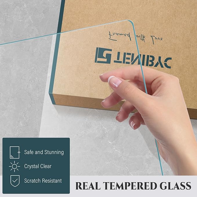 12x16 Picture Frame 4 Pack, HD Tempered Glass, Elegant Wood Grain, Classic White Photo Frame, Wall Hanging - Bedroom Decoration