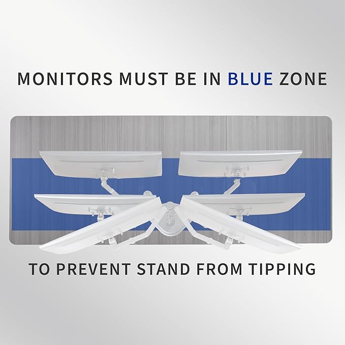 VIVO Dual LED LCD Monitor Mount, Free-Standing Desk Stand for 2 Screens up to 32 Inch, Heavy-Duty Fully Adjustable Arms with Max VESA 100x100mm, White, STAND-V032FW