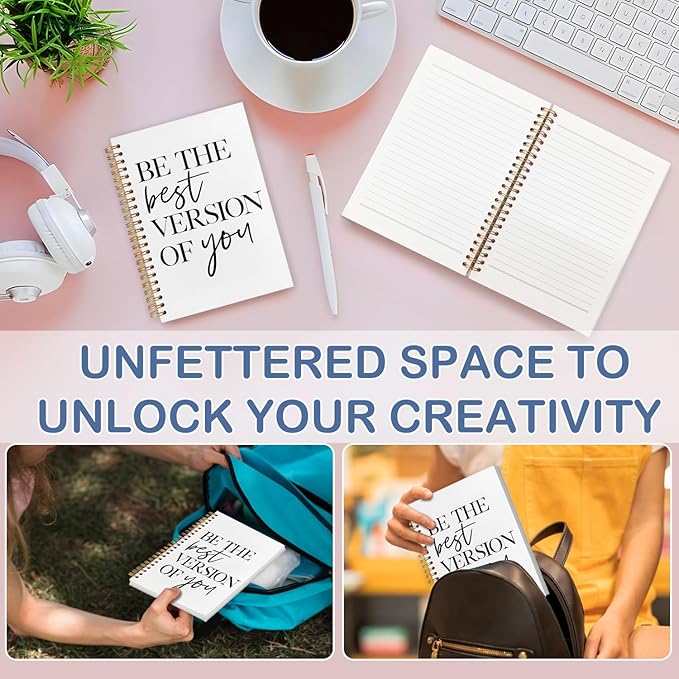 SNNDER Be the Best Version of You Motivational Notebook Journal, Motivational Gifts for Women Men, Positive Affirmation Journal, Hardcover Spiral Notebooks 5.5x8.3 Inch