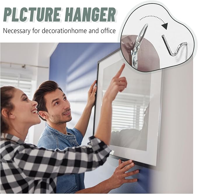 20pcs Super Hook Picture Hangers and Office Pack, Drywall Hooks for Hanging Pictures, Wall Hooks, Picture Hangers, Picture Hanging Kit，Hang Art, Clock, Shelves, Mirrors