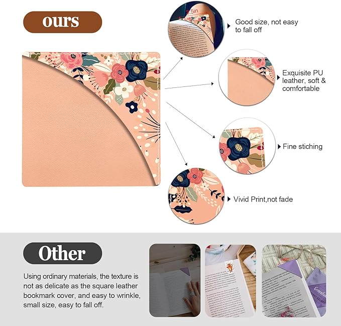 Spanish Bible Verses Bookmarks Floral Corner Page Clips,Cute Flower Lether Book Marks, Great Religious Christian Gifts Reading Rewards, Church Supplies, Giveaways for Sunday School 4 Pcs