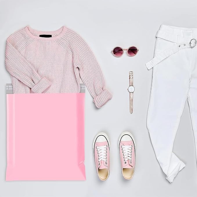 Metronic Poly Mailers 19x24 Inch 500 Pcs, Large Shipping Bags for Clothes, Shipping Envelopes for Small Business, Strong Adhensive Mailing Bags Packaging Bags, Light Pink