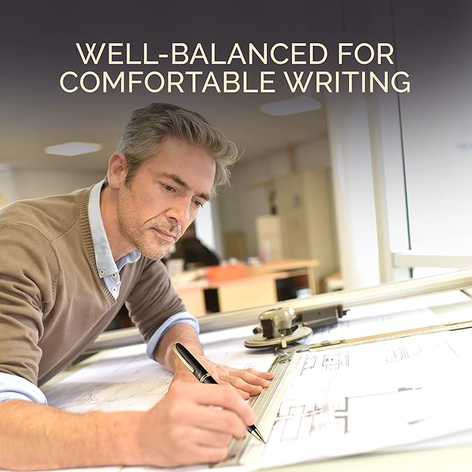 ZenZoi Luxury Black Pen & Pencil Set - Metal, Retractable Executive Ballpoint & Mechanical Pencil 0.7 MM - Fancy, Quality Gift Set for Men, Women - Professional, Office Writing Instruments