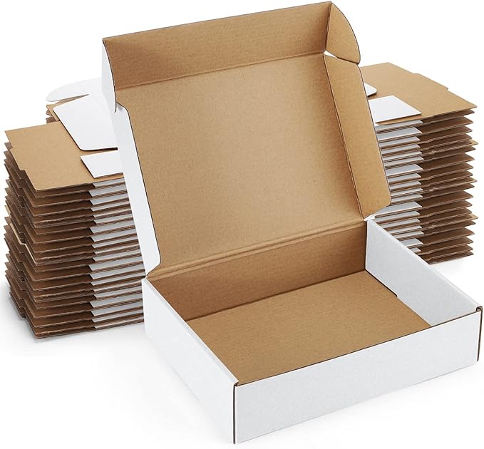 Shipping Boxes 9x6x2 inches White Small Mailing Boxes 25 Pack Cardboard Corrugated Box Mailers