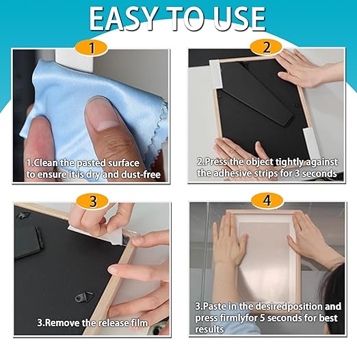 Birllaid Double Sided Tape for Walls, Picture Hanging Strips Removable Mounting Adhesive Tape for Hanging Picture Poster Decorations