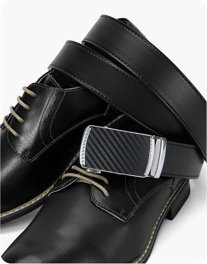 CHAOREN Mens Belt Leather Ratchet Belt - Customizable Fit, Effortless Style (35mm)