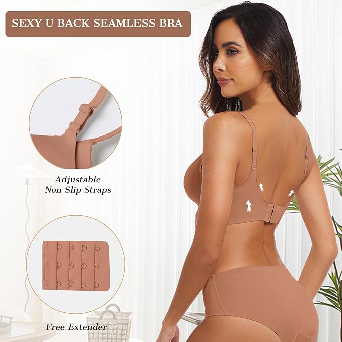 OEAK Womens Wireless Bras Comfortable Push Up Bra No Underwire Bra Full Support Lift Bralette Everyday Seamless Tshirt Bras