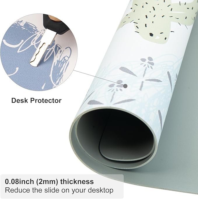 Colorful Star Large Mouse Pad, Waterproof PU Leather Abstract Desk Mat for Women Girls, Cute Desk Accessories Minimalist Home Office Decor, Kids Deak Pad Non-Slip Writing Mat 31.5" x 15.7"