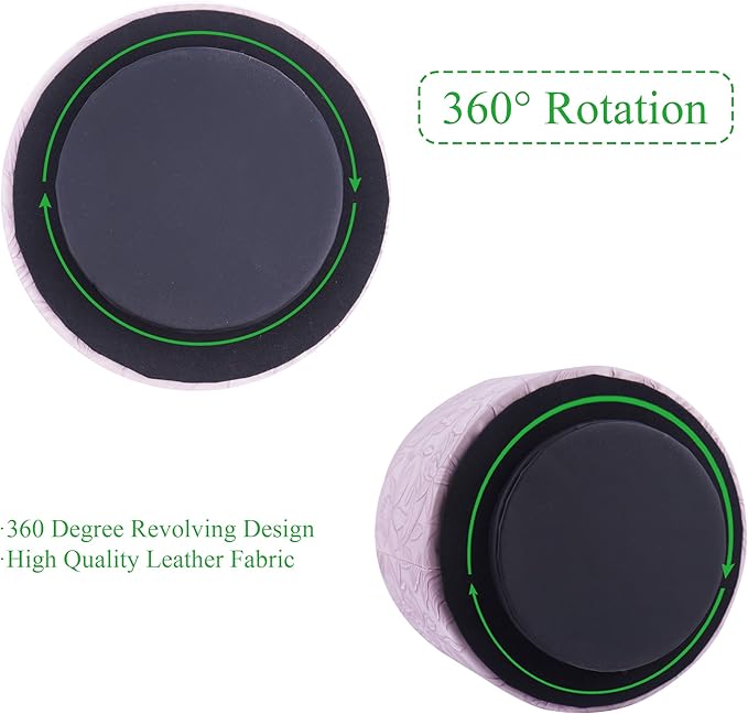 Hennaja Round Leather Art Supply Organizer,Remote Control Holder,360 Degree Spinning,Multi-Functional Pencil Holder,4 Compartments Desktop Stationary Organizer(1-Carved Purple)