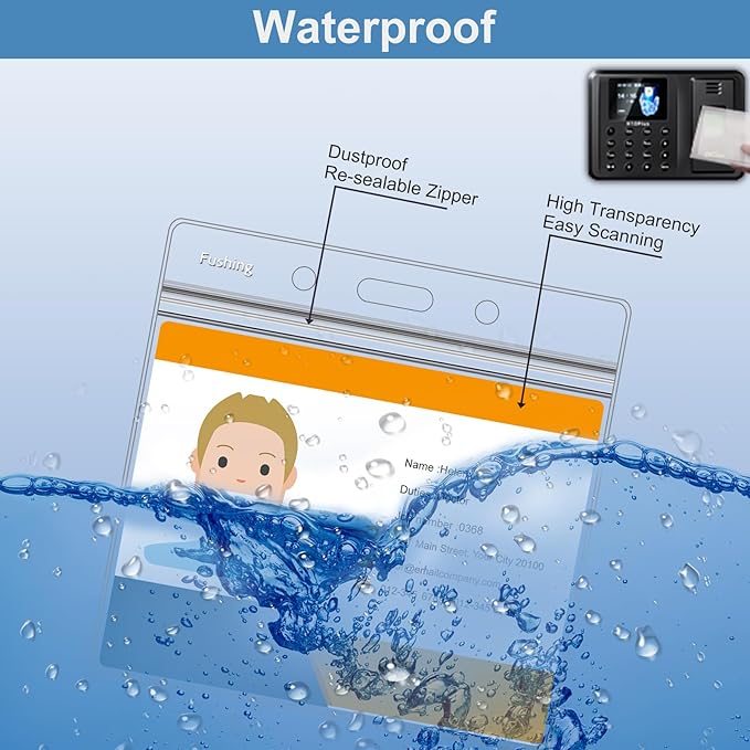 Name Badge Holders with Lanyards - Fushing 100Pcs Clear Plastic Horizontal Name Tag Badge ID Card Holders and Lanyards for 3 x 4 Inch Name Badge Inserts or Name Tag Inserts