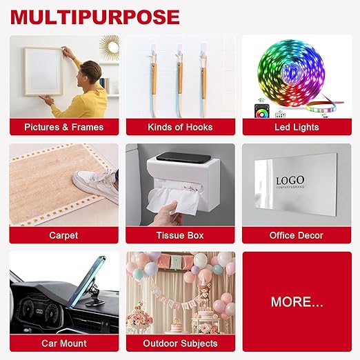 Double Sided Foam Tape Heavy Duty, Removable Damage Free Adhesive Tape, Residue Free Tape Picture Hanging Adhesive Strips Suitable for Indoor and Outdoor Installation Home Office(0.39" x 22Ft)