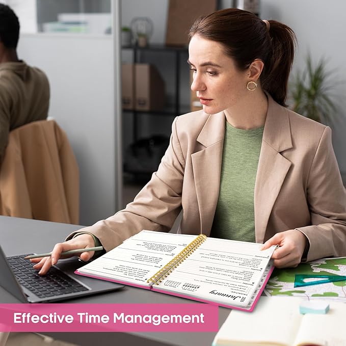 2026 Planner, Weekly and Monthly Calendar Planner, January 2026 - December 2026, Hardcover 2026 Calendar Planner Book with Tabs For Women & Men, Inner Pocket, Spiral Bound, Perfect for Office Home School Supplies - A4 (8.5" x 11"), Berry Pink