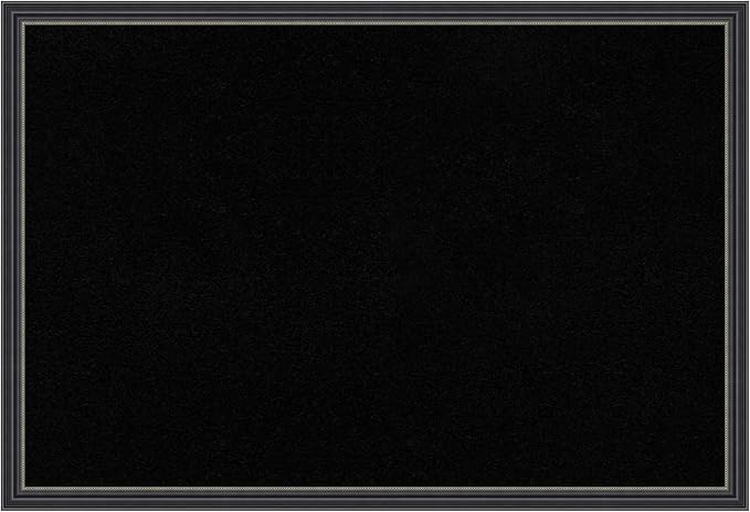 Amanti Art Black Cork Board for Wall, 17x25 Vision Board with Black Wood Frame, Medium Corkboard Office Decor for Home Organization, Traditional Corkboard Pinboard to Display Items for Home