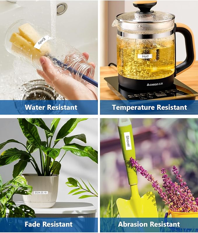 6-Pack TZe 12mm 0.47 Laminated Multi Color Compatible for P Touch Label Tape TZ TZe-231 131 431 531 631 for PTouch PT-H110 D210 D220 PT-H103W, Clear/White/Red/Blue/Yellow/Green