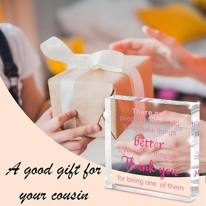Thoughtful Appreciation Gift, Pink Acrylic Desk Sign with Uplifting Quote, Perfect for a Teacher, Mentor, Boss or Volunteer, 4x4 Inch Inspirational Decor