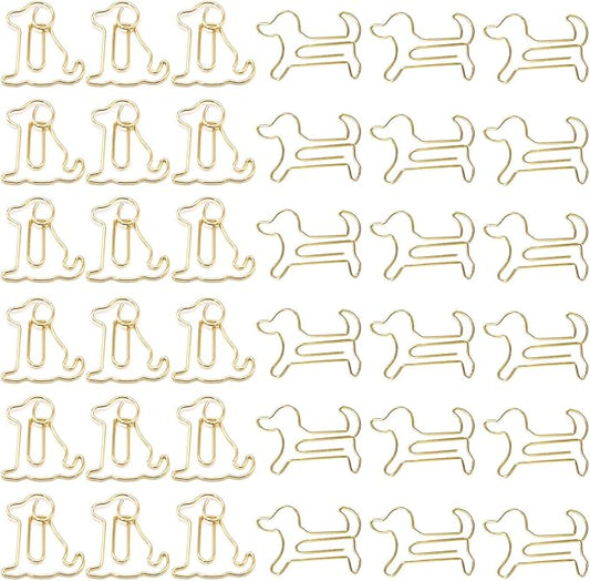 80 Pcs Gold Dog Creative Metal Paper Clips - Fun Office Supplies for Dog Lovers (Gold Dog)