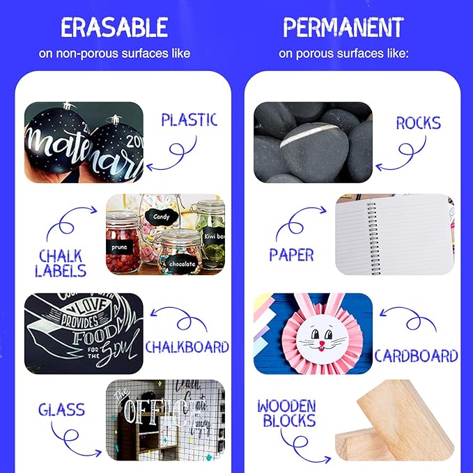 Window Chalk Markers for Cars 5 Pack Washable,White Paint Jumbo Liquid Chalk Marker with 15mm Thick Tips, Big Chalkboard Markers, Car Window Paint Markers Pen for Glass, Auto, Bistro, Mirror, Poster