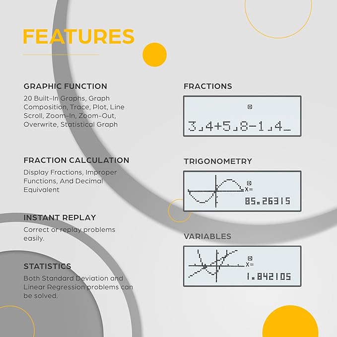 TOVO Scientific Calculator with Graphing Functions, Multiple Modes, 360 Functions, Large Screen, Intuitive Interface for Beginners, High School & Advanced Courses, TS-259 (Developed by CATIGA)