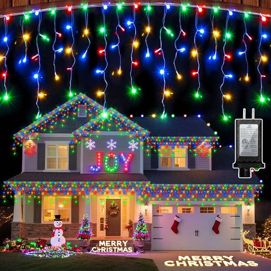 1620 LED Christmas Lights with 360 Drops,164ft 8 Modes Fairy Hanging String Lights with Timer Waterproof, Plug-in Hanging String Lights for Outdoor Holiday Wedding Party Christmas Decor (Multicolor)