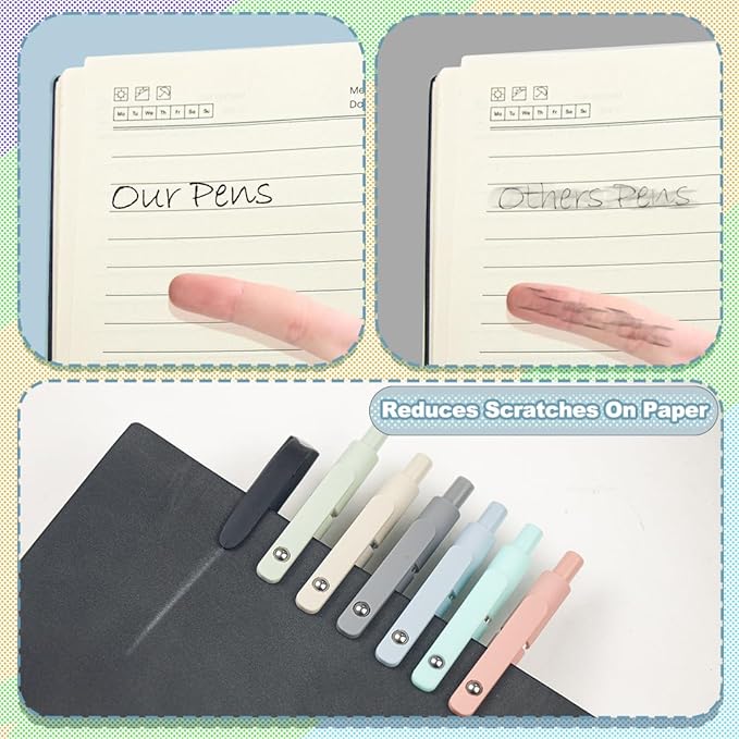 6 Pcs Colorful Gel Pens,0.5mm Fine Point for Journaling Note Taking Writing, Quick Dry Black Ink Pens for Office School Supplies Gifts for Women Teacher Students (Morandi-6pcs)