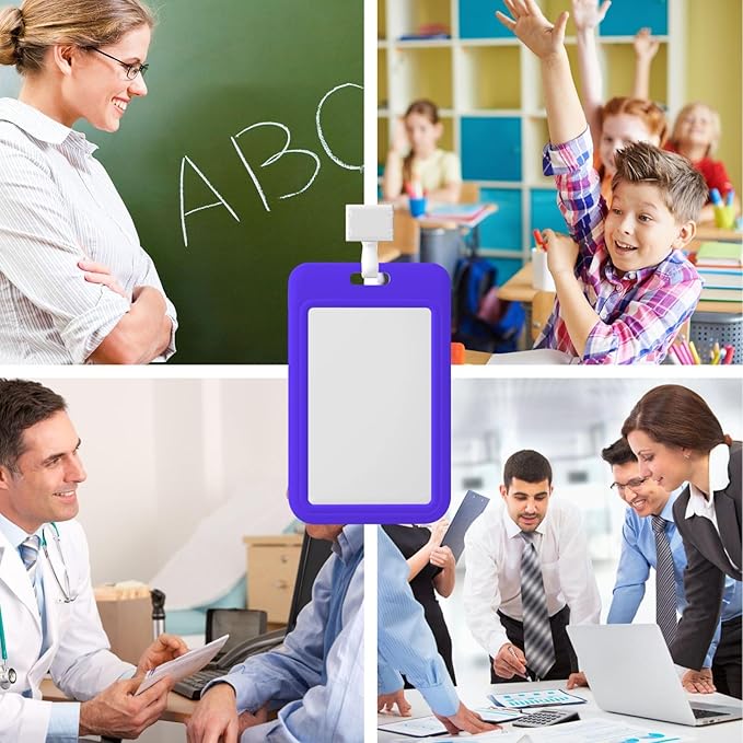 Custom Id Badge Holder Customizable Personalized Id Card with Photo Logo for Employee Work Office Staff Name Tag