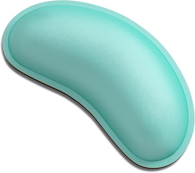 Dapesuom Mouse Wrist Rest, Ergonomic Memory Foam Mouse Wrist for Computer Desk Mats Support, Hand Rest Pad Cushion for Gaming, Office, Laptop, Men, Women, Pain Relief & Easy Typing, Malachite Green