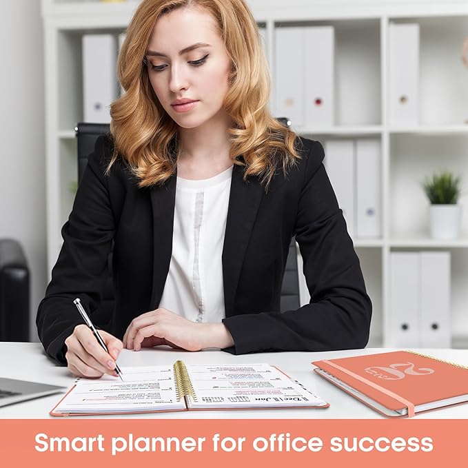 2026 Planner, Weekly and Monthly Calender Planner, Jan 2026 to Dec 2026, Hardcover 2026 Calendar Planner Book with Tabs & Inner Pocket, Office Home School Supplies for Women & Men - A5 (6.3" x 8.5"), Coral