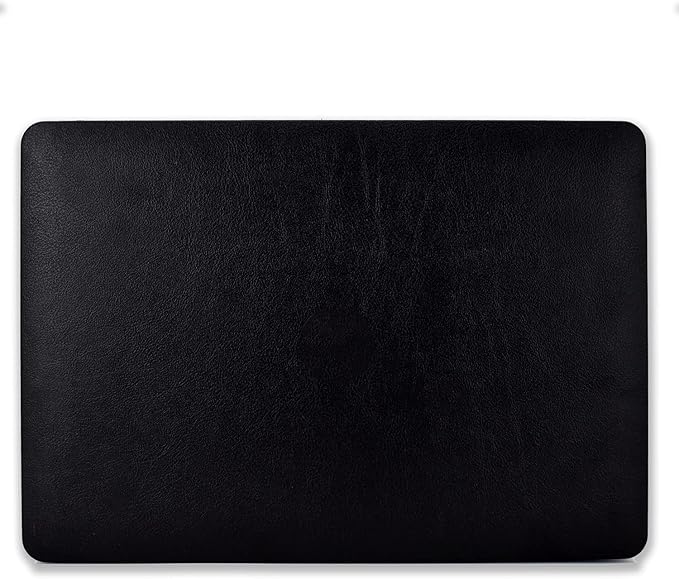 Compatible for M4 MacBook Air 13 inch Case 2025 2024-2022 M3 M2 Model A3240 A3113 A2681, Litchi Grain Textured Leather Hard Shell Protective Case & Keyboard Skin for MacBook Air 13.6 inch Cover, Black
